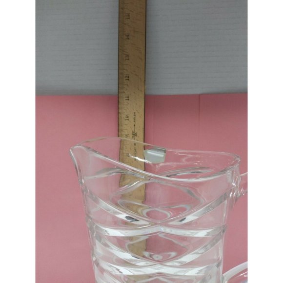 Vintage POLONIA 24 % Lead Crystal Vase 9in Very Elegant Made in Poland Unique - Picture 4 of 4